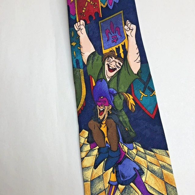 Disney Quasimodo Mens Silk Neck Tie Hunchback Of Notre Dame Made in Italy GUC