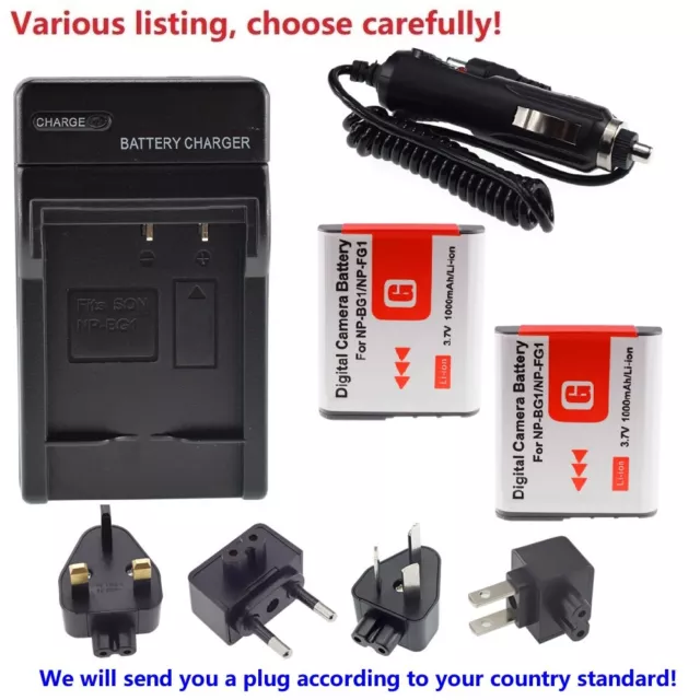 Batteria o caricabatterie per SONY Cybershot DSC NP-BG1 DSC-H10 H20 H50 H55 H70 H9