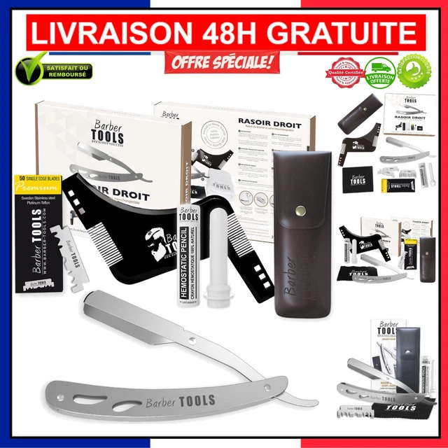 Kit Rasage Complet Pour Hommes Haryali London - Support En Acier Inoxydable, Brosse Poils De Blaireau 22mm - Neuf