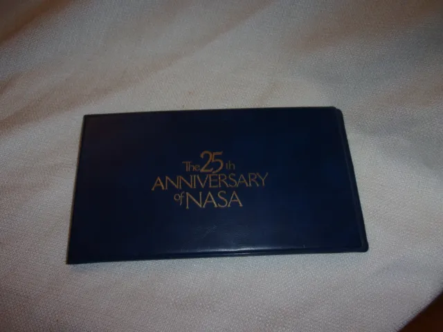 25th Anniversary  NASA Space Exploration Medal COIN Stamp 1983 BLUE FLEETWOOD