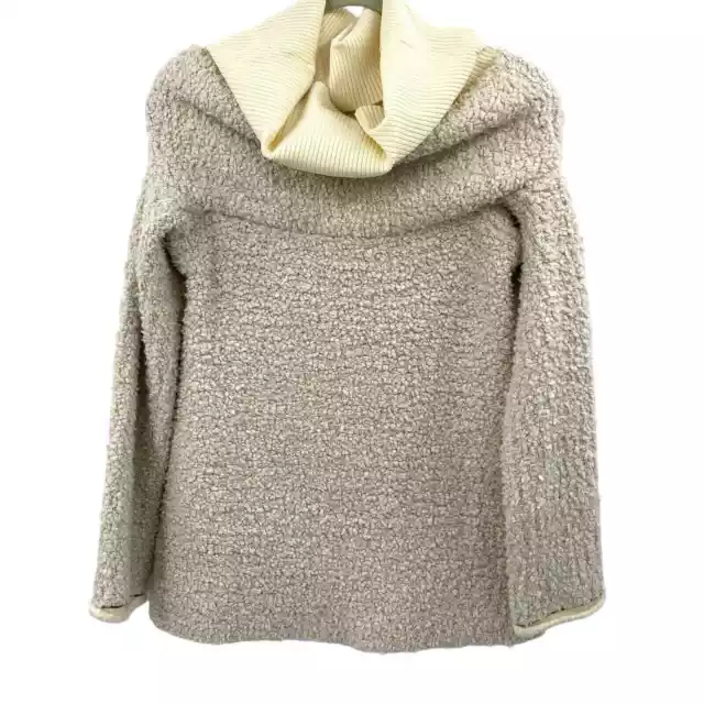 3.1 PHILLIP LIM Cowl Neck Sweater Boucle Wool Blend Ivory Pullover size Medium