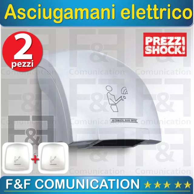 2pz ASCIUGAMANI ELETTRICO AUTOMATICO DA PARETE BAR HOTEL RISTORANTI PIZZERIA NEW