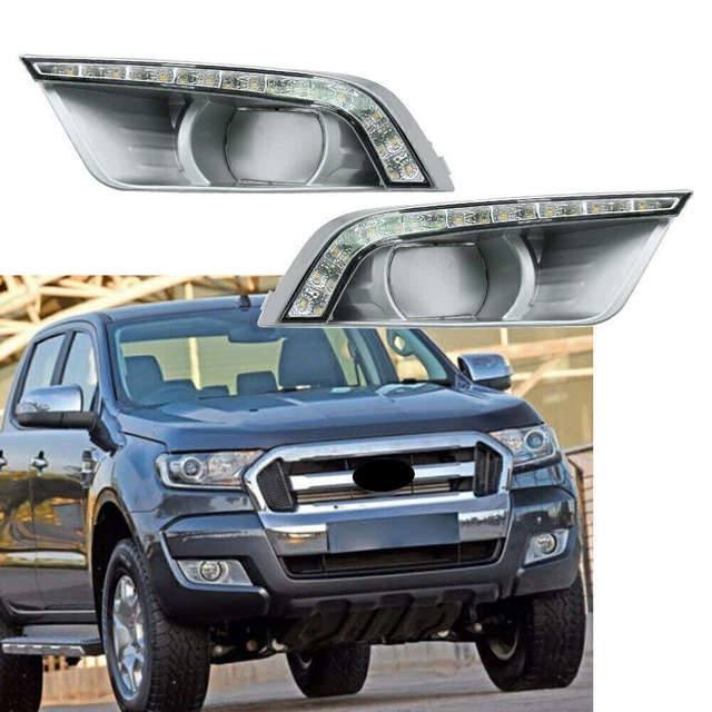 2x Luci di marcia diurne LED trasparenti DRL per Ford Ranger 2015-2016