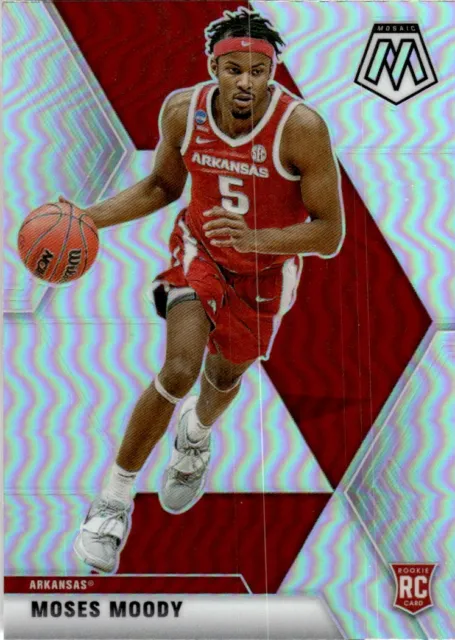 2021-22 Panini Mosaic Basketball Card Moses Moody Arkansas Razorbacks #261