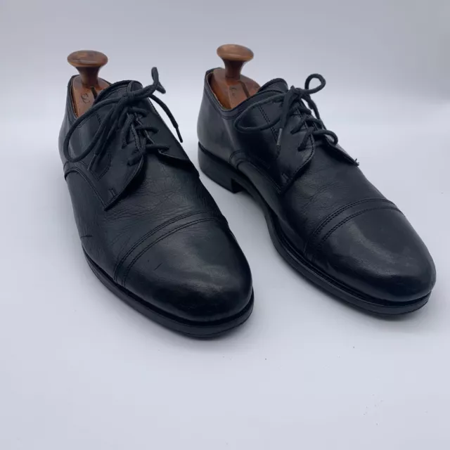 BELMONDO MENS LEATHER Lace Up Cap Toe Oxford Dress Shoes Black Size US ...