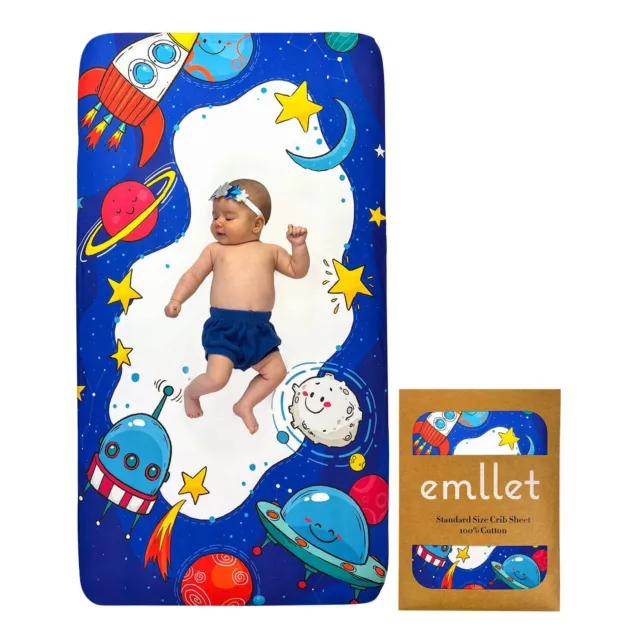 Emllet Fitted Crib Sheet, Cute Baby Crib Sheets For Boys Girls Toddlers