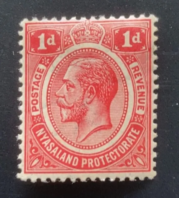 Nyasaland BCA 1913 KGV 1d Carmine-Red - Mint Hinged (SG 85)