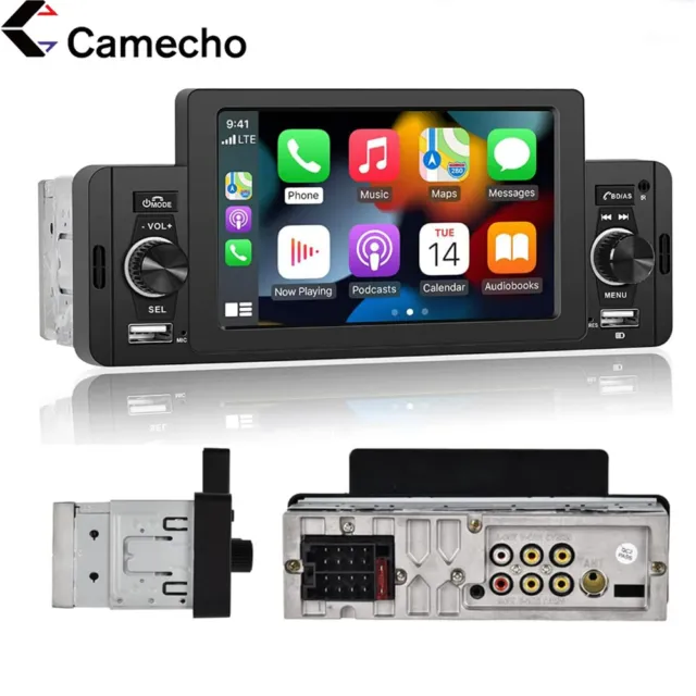 Single 1Din 5" Apple Carplay/Android Auto Autoradio Touchscreen BT FM USB Player