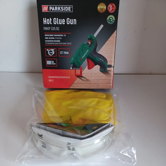 PARKSIDE HOT GLUE Gun, Gloves & Safety Specs EUR 17,90 PicClick FR