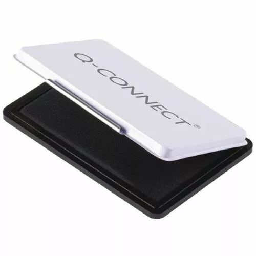 Q-Connect Rubber Stamp Ink Pad in a Metal Case Medium Large Black Red Blue Green