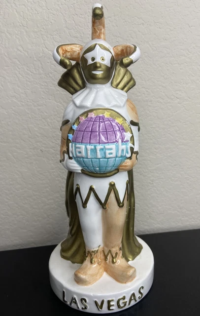 Harrahs Casino 10” Ceramic Jester Mug Vase Las Vegas Souvenir Hotel Vintage