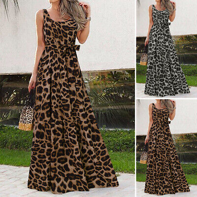 Women Plus Size Print Long Maxi Dress Ladies Party Evening Summer Beach Sundress