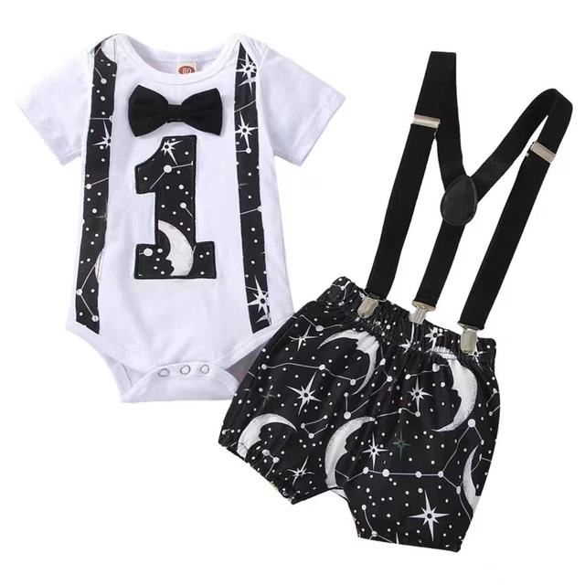 Abiti per bambini bambini 1 ° compleanno tute romper sospensioni pantaloncini abiti