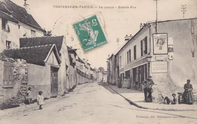 CPA Carte Postale Ancienne Val d'Oise (95) FONTENAY-EN-PARISIS Lavoir Grande Rue
