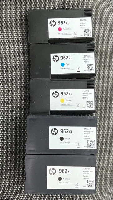 HP 962XL 6ZA57AN Black/Cyan/Magenta/Yellow Ink Expiration 5/2026 OPEN ...
