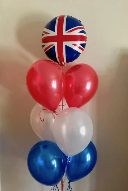 VE Day Union Jack Foil Balloons – Pack Of 10, 18-inch Round For Street Party & Royal Event Decor