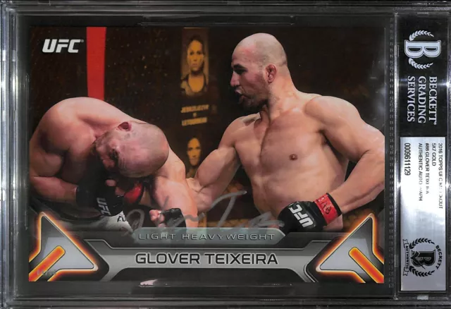 Glover Teixeira Signed 2016 Topps UFC Knockout 5x7 Gold Card #88 BAS Beckett COA