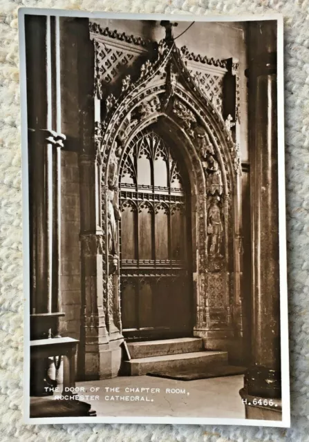 Rochester Cathedral, Door Of The Chapter Room - 1952 Postcard