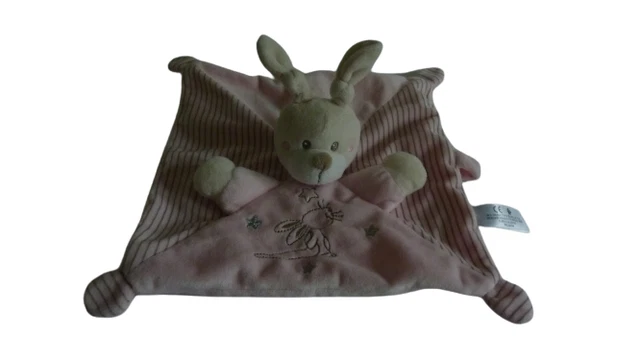 Doudou lapin plat rose comme neuf Nicotoy Simba Toys