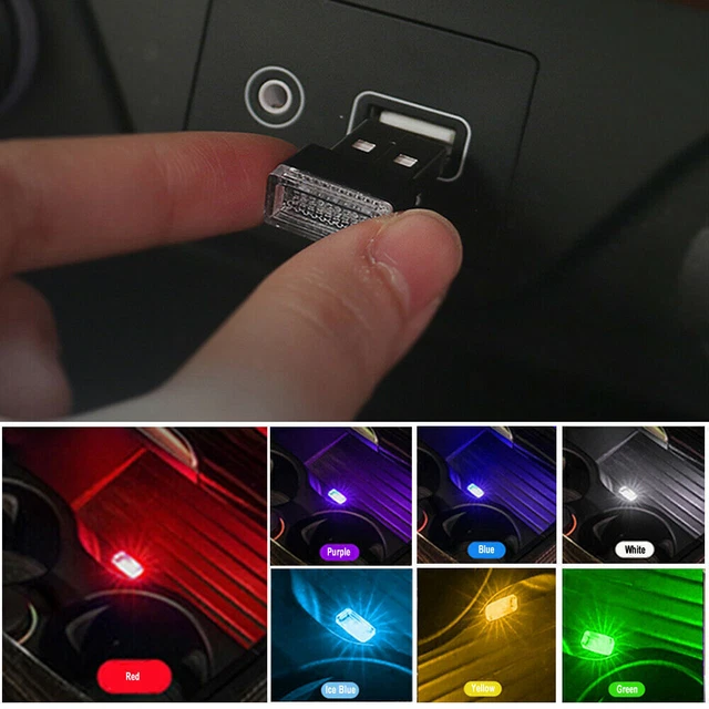 1PC USB LED Mini Car Light Neon Atmosphere Ambient Bright Lamp Light Accessories