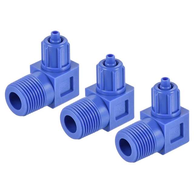 Tube Raccord G3/8 Mâle pour 6mm Tuyau 90 Degré Adaptateur Connecteur Kit 3 Bleu