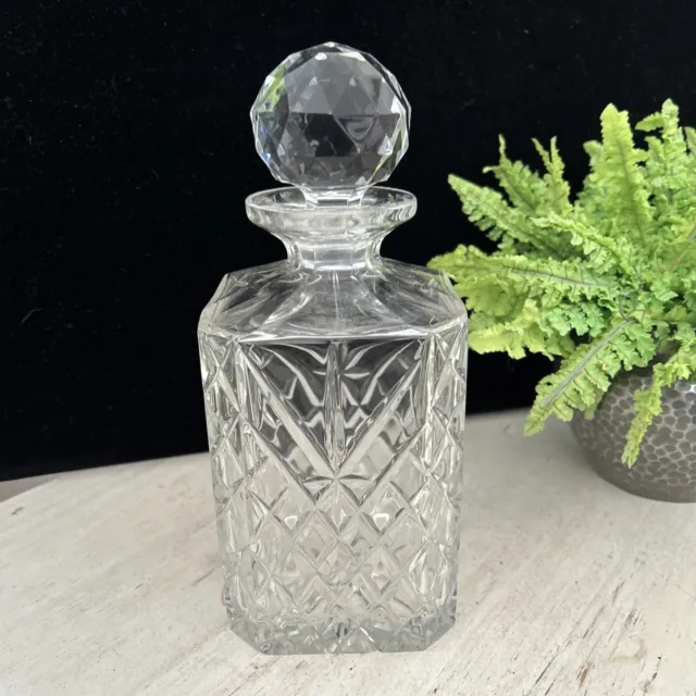 Crystal Glass Square Decanter With Stopper