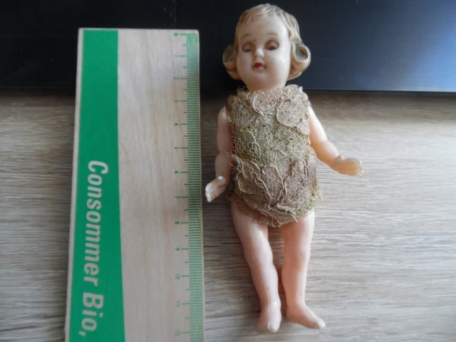 Poupée Hochet Vintage 1950's - Plastique Dur Tortulon - 14 Cm - Fille - Déco