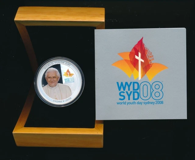 Australia: 2008 $1 Pope Benedict World Youth Day 1oz silver, cat $110, Scarce