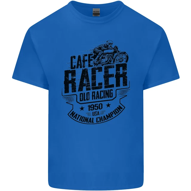 T-shirt top da uomo in cotone Cafe Racer Old Racing Motorcycle Biker 2