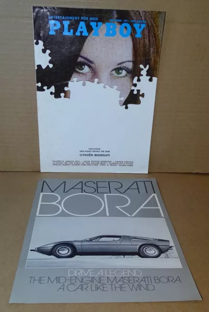 1973 Maserati Bora Sell Sheet & Citroen Maserati 1971 Playboy Brochure