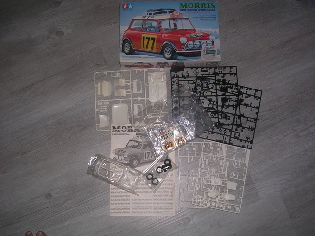@ Maquette Morris Mini Cooper Ech 1/24Em En Bte Complete + Grappes En + Tamiya @