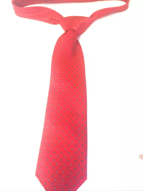 Vintage Men's Neck Tie George Red 3.50" Wide 58" Long Retro Polyester Formal