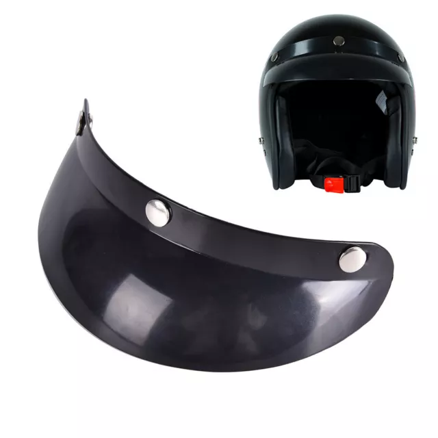 Universal 3 Snap Visor Face Shield Lens For Helmets Open Face Helmet EL