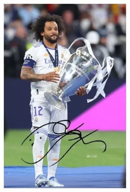 MARCELO - REAL MADRID 2022 CHAMPIONS LEAGUE - 6x4'' Signed Autograph PHOTO Print