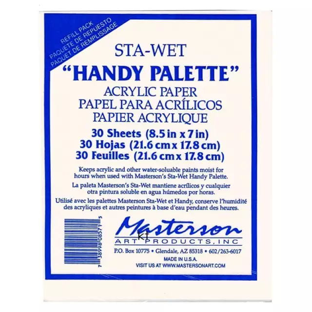 Sta-Wet Handy Palette Refill Acrylic Paper - 30 Sheets