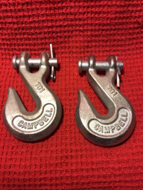 2 Campbell 1/4” Clevis Grab Hook Zinc Plated Grade 43