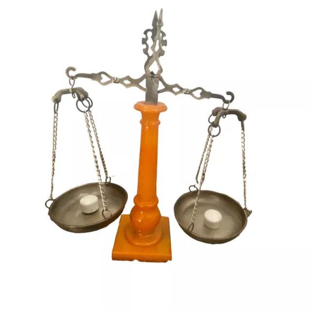 Large Approx 16" Ornate Orange Brass Balance Arm Scale Office Lawyer Home Decor