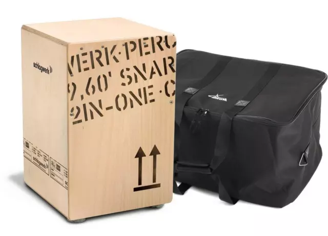 Super Cajon Set in Buche 2inOne-Technik mit 40 Spiralen inkl. Tasche