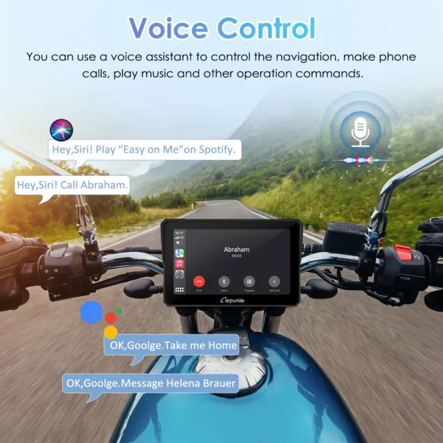 Carpuride 7 Inch Motorcycle Navigator Wireless CarPlay Waterproof IPS Screen GPS 3
