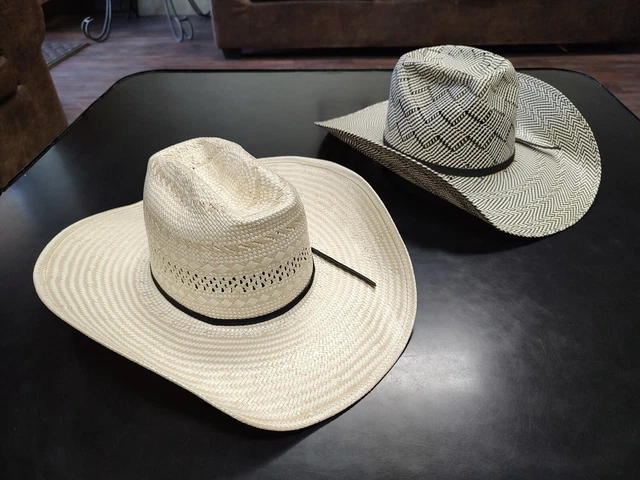 2 MEN’S COWBOY Hats Serratelli Salida & American Hat Co. Poli Rope