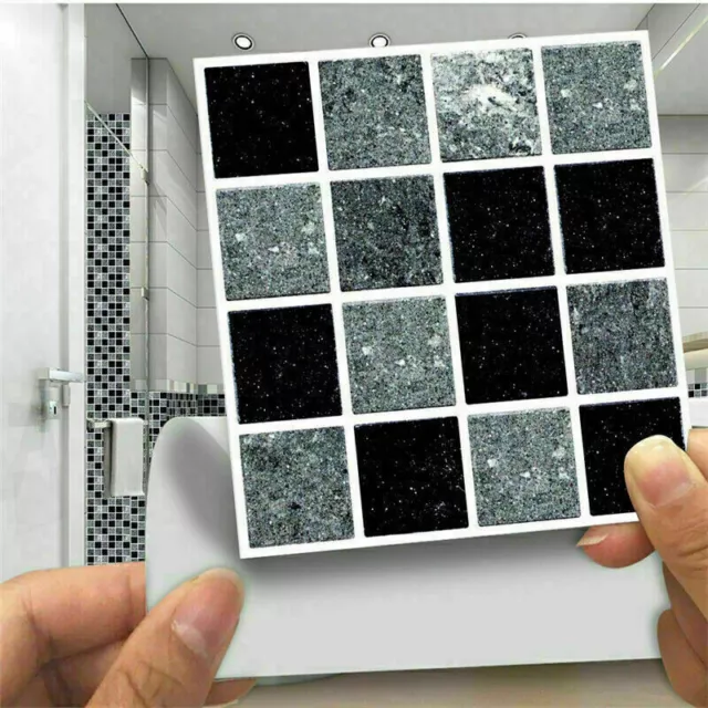 30X Tile Transfers Stickers Wall Vintage Mosaic Self-Adhesive Kitchen Peel Stick