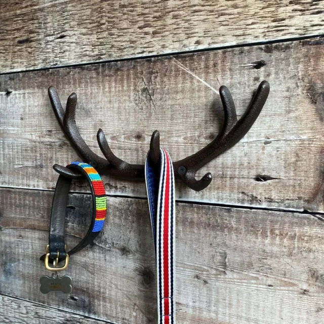 Cast Iron Stag Antler Wall Mounted Coat Hooks Hook Rack