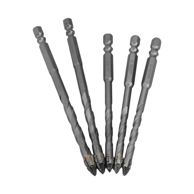 Lot De 4 Forets Hélicoïdaux Excentriques - 6,8,10,12mm - Pour Carrelage, Verre Et Béton - Tige Hexagonale 6.35mm