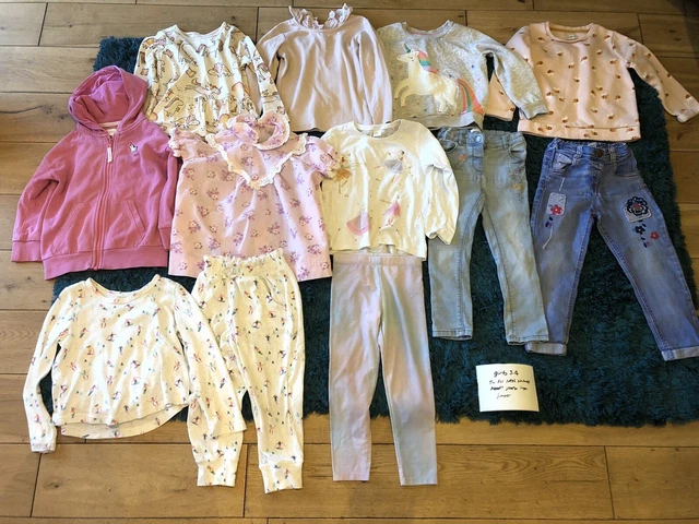 Felpa con cappuccio jeans top ragazza età 3-4 anni Tu F&F Next noce moscata maglione