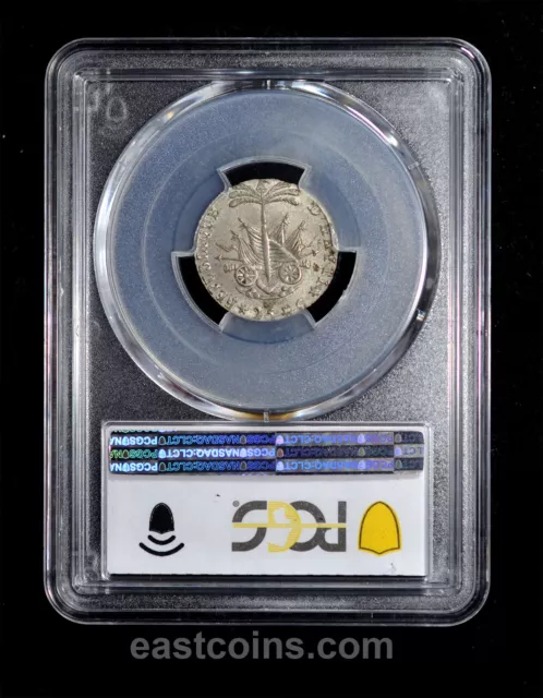 PCGS MS64 1817 HAITI Western Republic silver 25 centimes KM-15.1 2