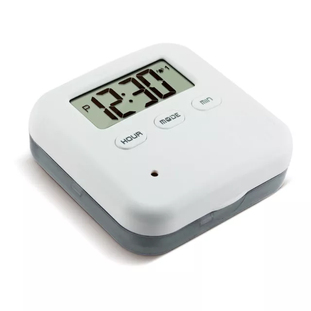 4 Grids Pill Box Timer Electric Alarm Clock Medicine Storage Case Dispenser
