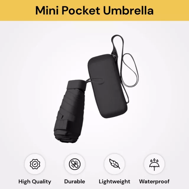 Mini Pocket Umbrella Anti-UV Sun/Rain Windproof 6 Folding Ultra Light Umbrella 2