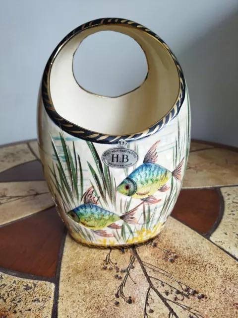 Jolie vase panier hubert bequet  vintage, années 60,70