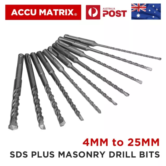 SDS PLUS Masonry Drill Bits All Size 4mm-25mm Rotary Hammer Concrete Brick Stone