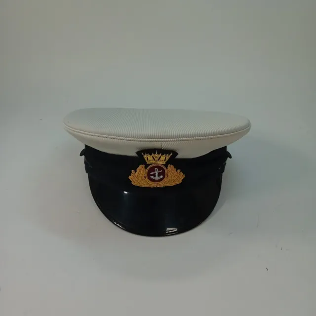 Royal Navy Officer Cap, Naval Peak Cap, R N Cap Bullion Badge Military Hat